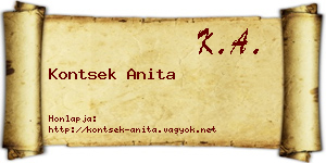 Kontsek Anita névjegykártya